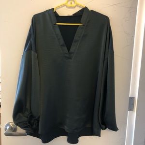 Lou & Grey Satin Poet Blouse - M